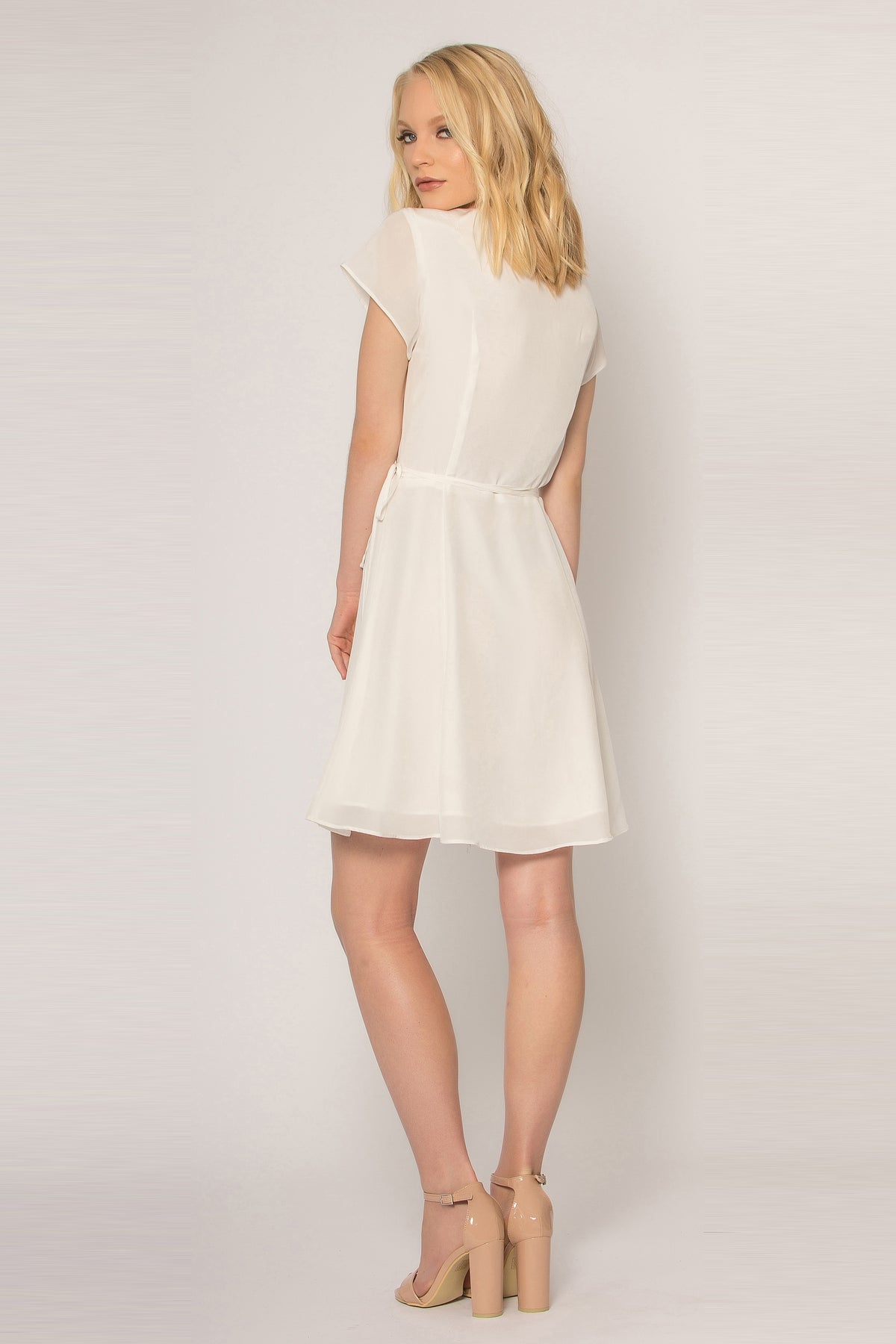 Ivory Short Sleeve Silk Wrap Dress | by ...